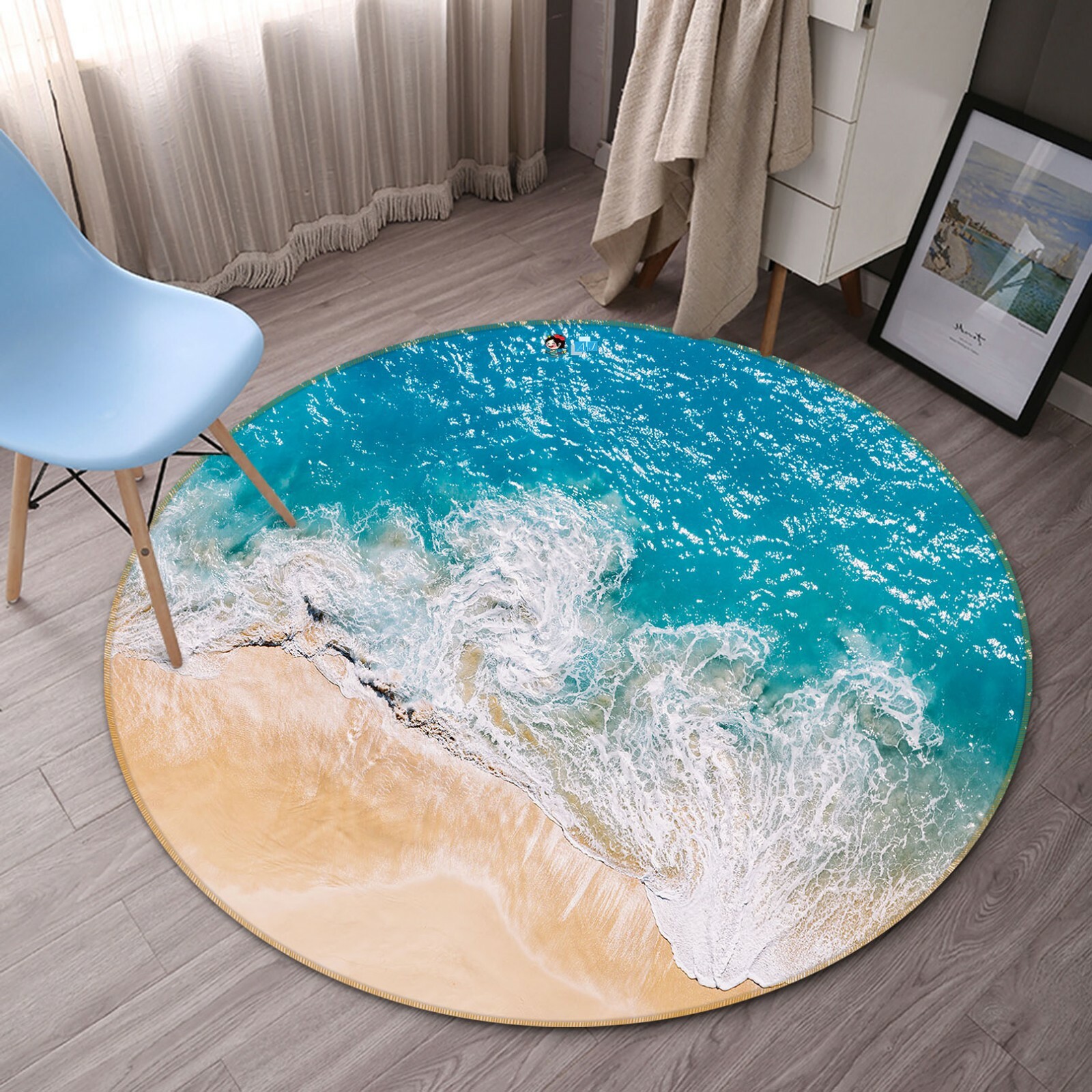 3D Beach Sea ZHUA2700 Game Non Slip Rug Mat Photo Carpet Zoe