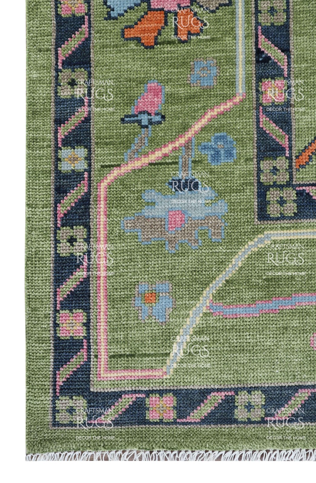 Green Oushak Hand Knotted 4×6, 5×8, 6×9, 8×10, 9×12, 10×14, 12×15 Wool Area Rug