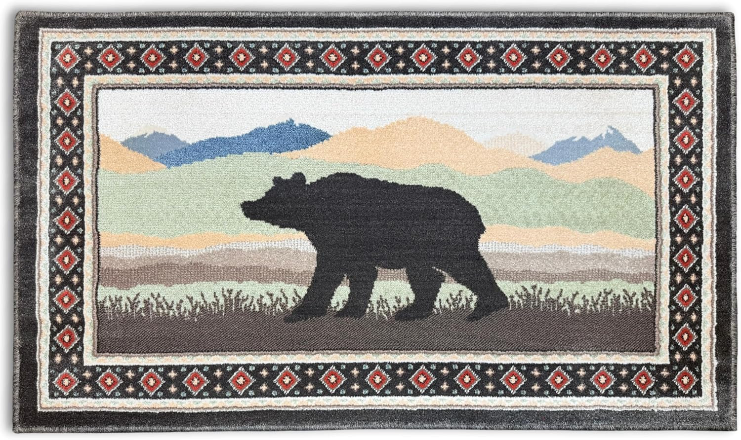 Curious Bear Rectangular Hearth Rug – Lodge Collection, 30″ x 50