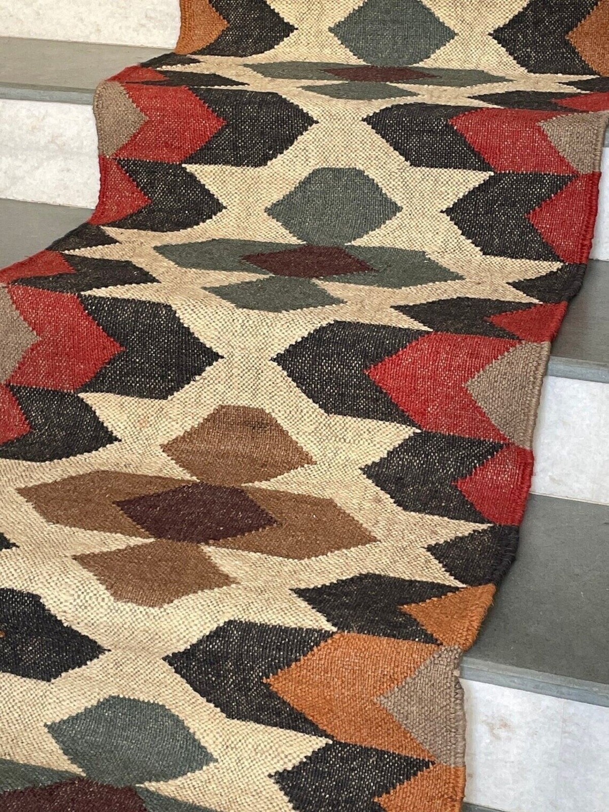 Navajo rug, tribal rug, southwestern rug Wool Jute Rug, Vintage Kilim Rug runner