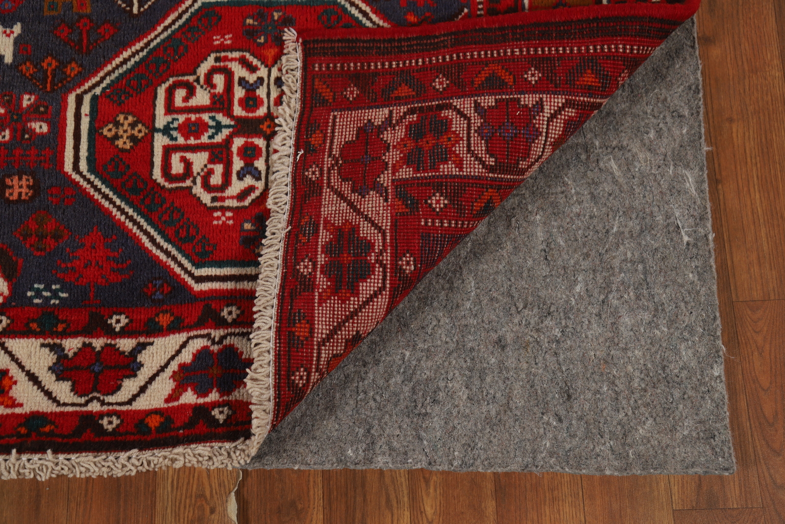 Geometric Red Wool Nomadic Living Room Area Rug Vintage Hand-made Tribal Rug 7×9