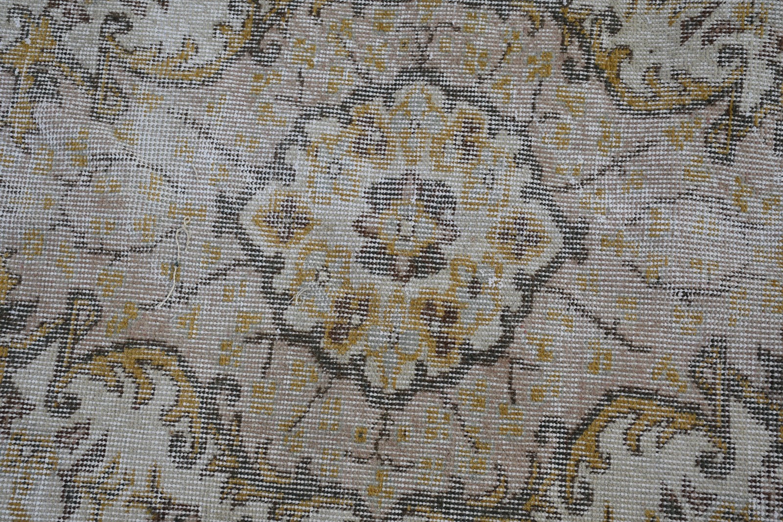 Turkish Vintage Large Rug 5,8×9,5 ft, Brown Wool Rug