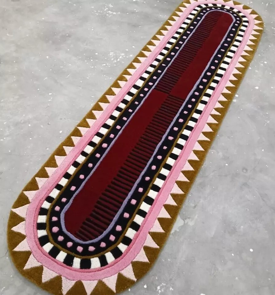 Traditional Design Runner Size Hand Tufted Rug Handmade Rug Pure 100%Nz Wool Rug