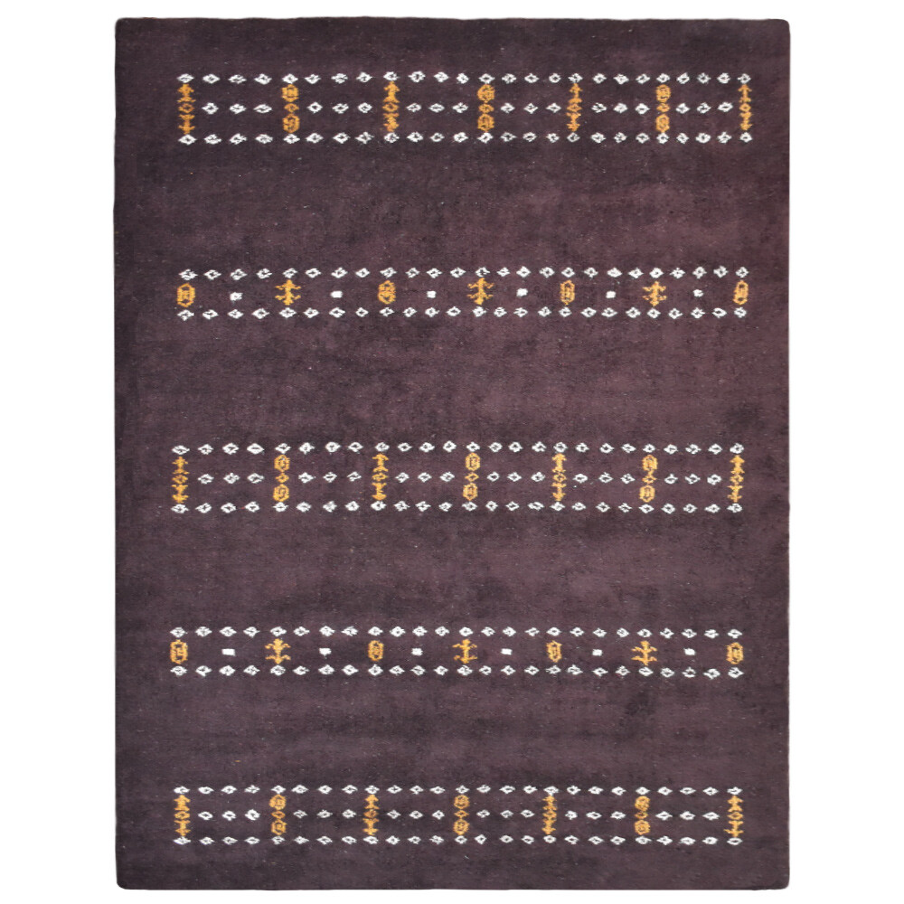 Eco-Friendly Hand Knotted Loom Silk Mix Area Rug Contemporary Brown BBLSM588