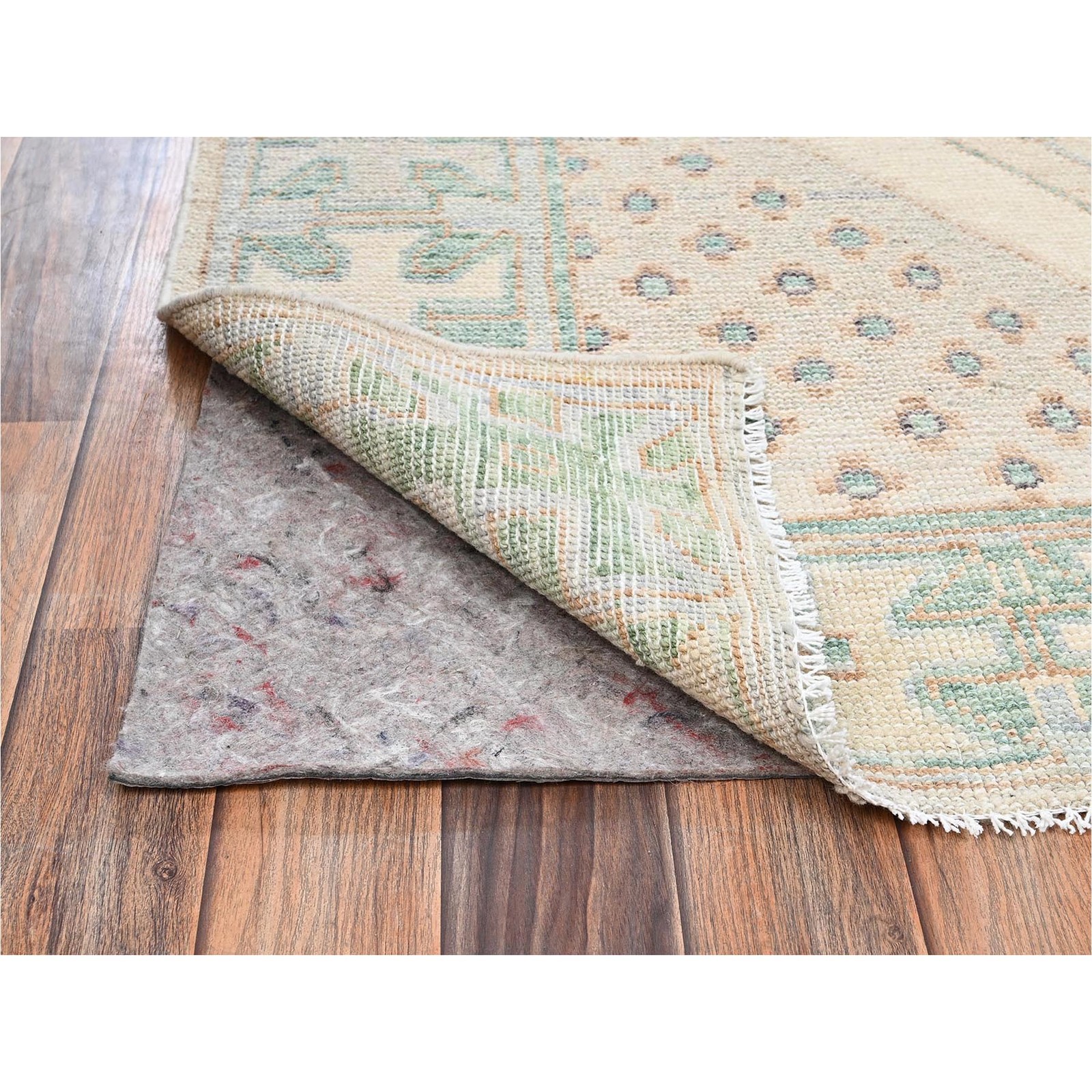 5’x6’10” Irish Brown Anatolian Village Design Hand Knotted Pure Wool Rug 2716