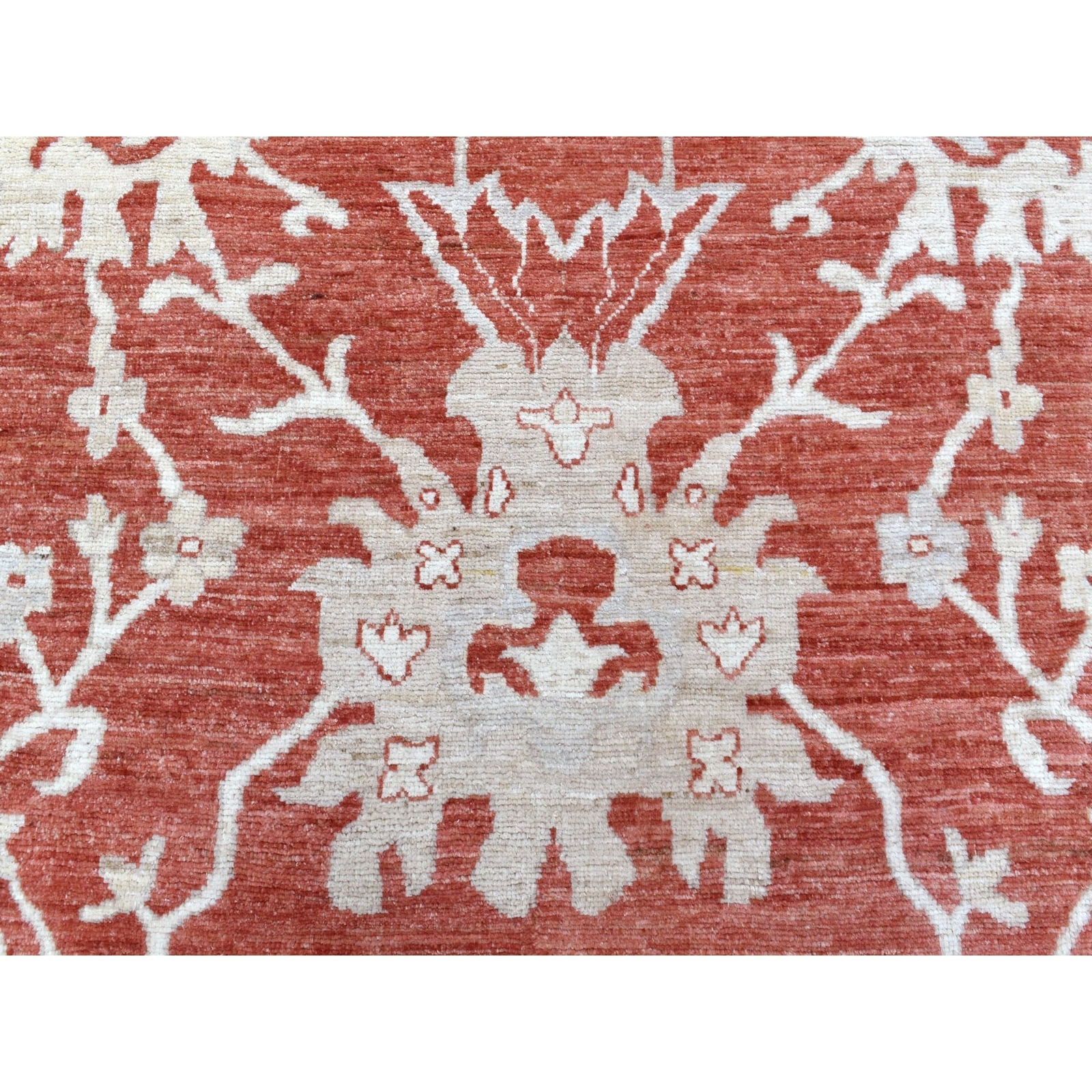 11’9″ x 14’9″ Angora Oushak Hand Knotted Brick Red Soft Wool Oversize Rug R68145