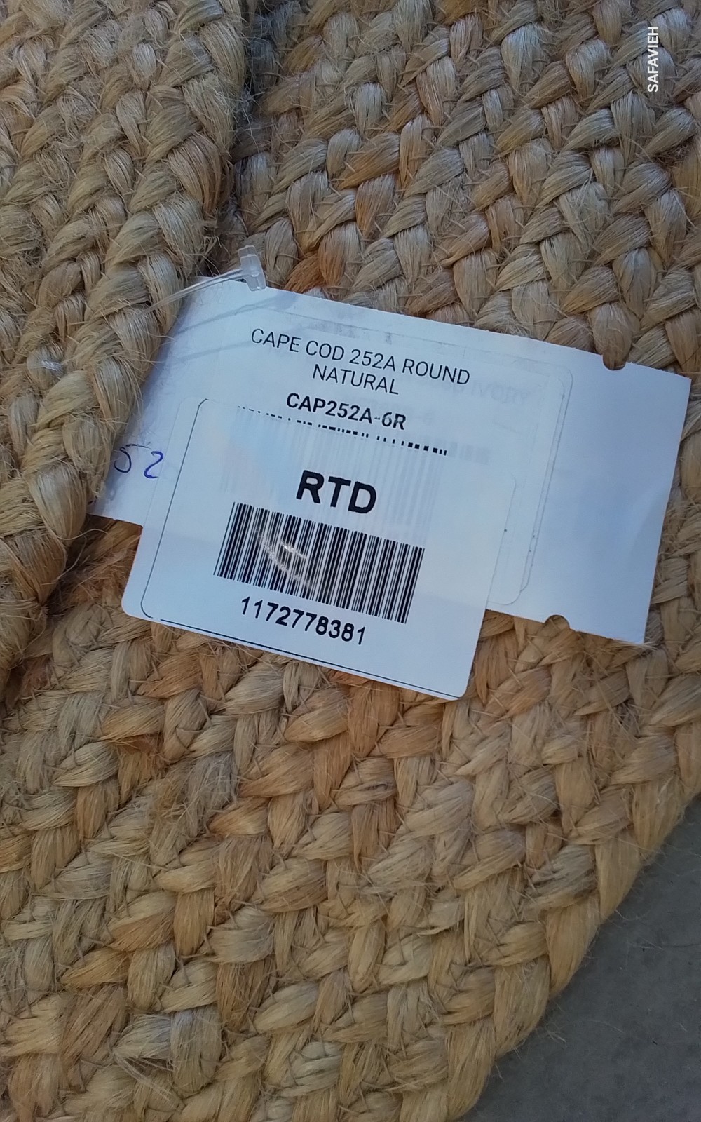 NATURAL 6′-0″ x 6′-0″ Flaw in Rug, Reduced Price 1172778381 CAP252A-6R