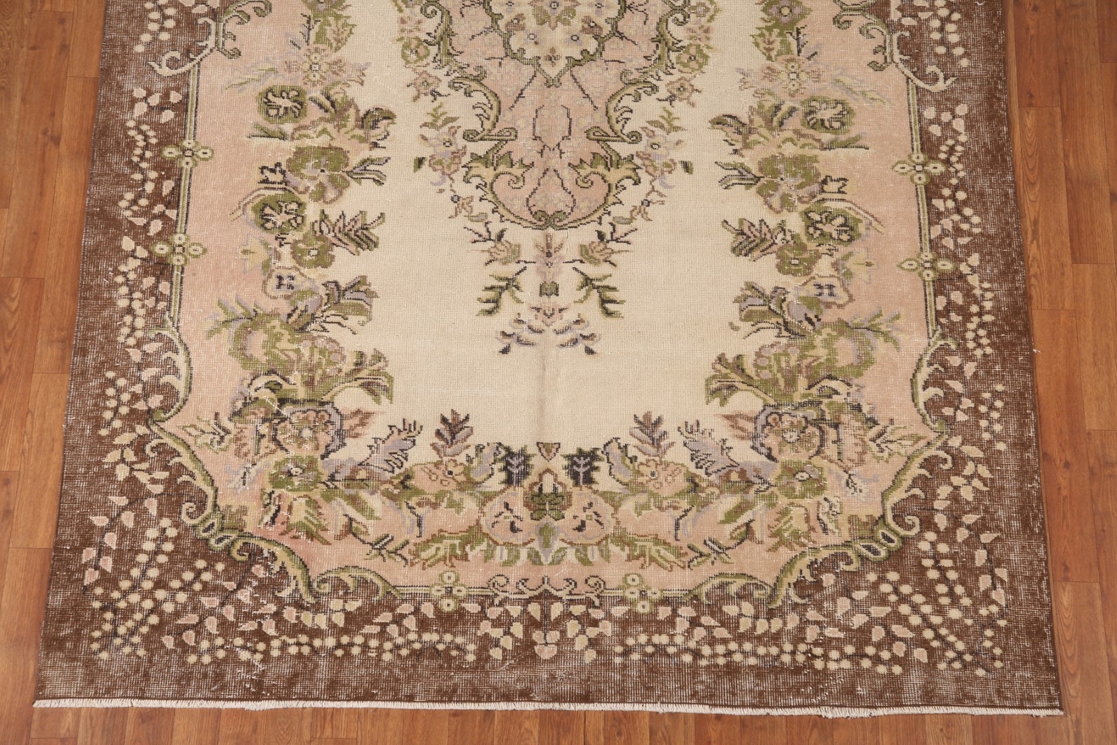 Vintage Handmade Floral Sparta Turkish Area Rug 6×10 Hand-knotted Wool Carpet