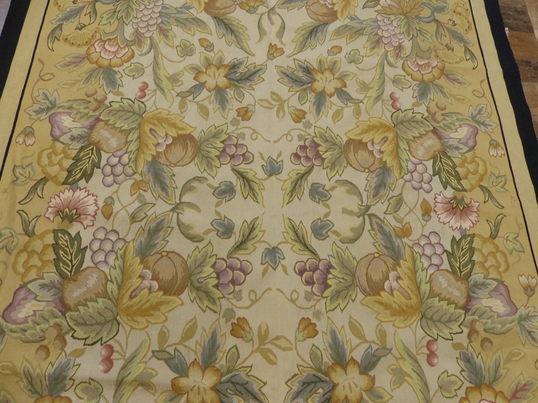 6’X9′ Country French Aubusson weave hand knotted wool Needlepoint Tapestry rug