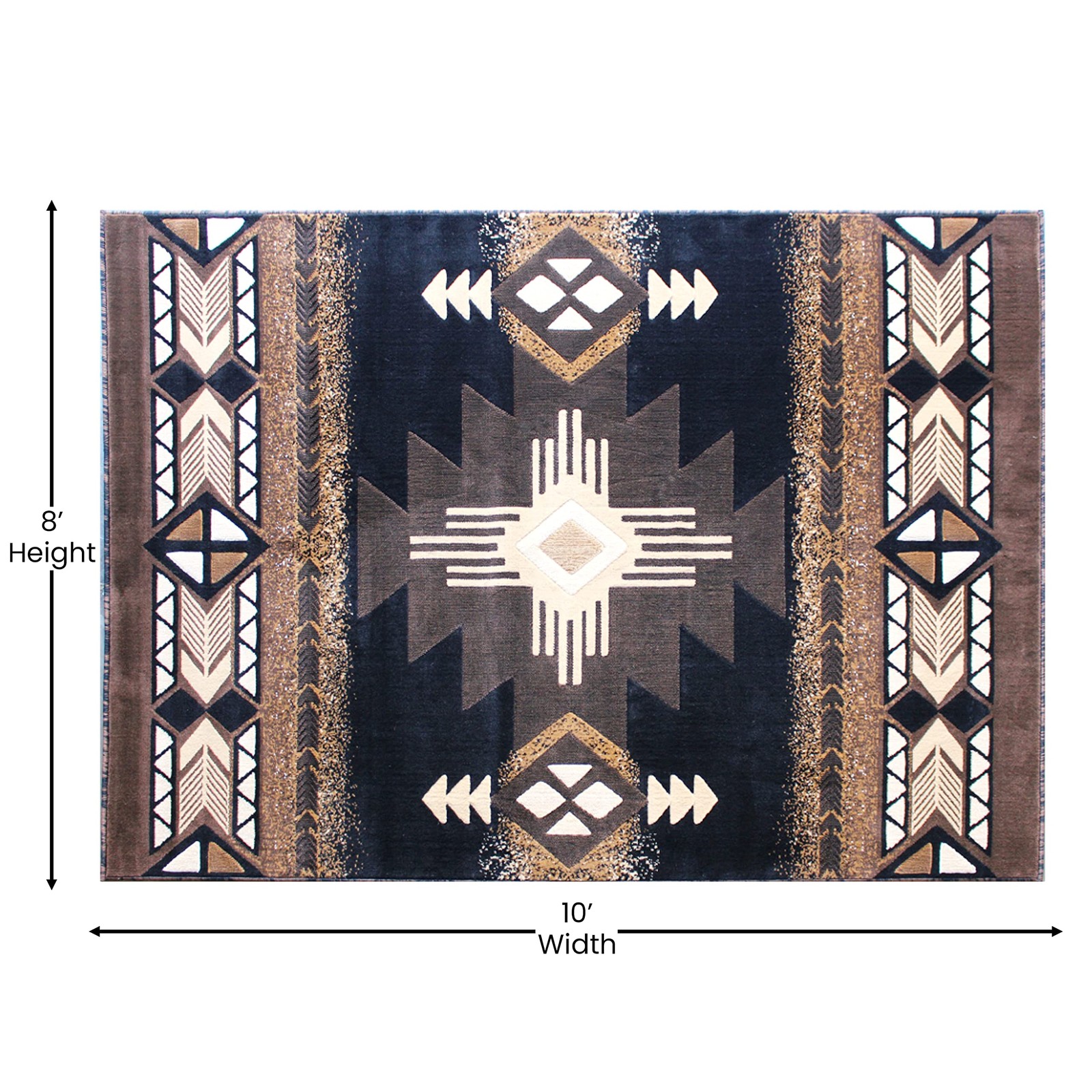 Concord Global Trading South West Native American Area Rug Design C318 Black 8