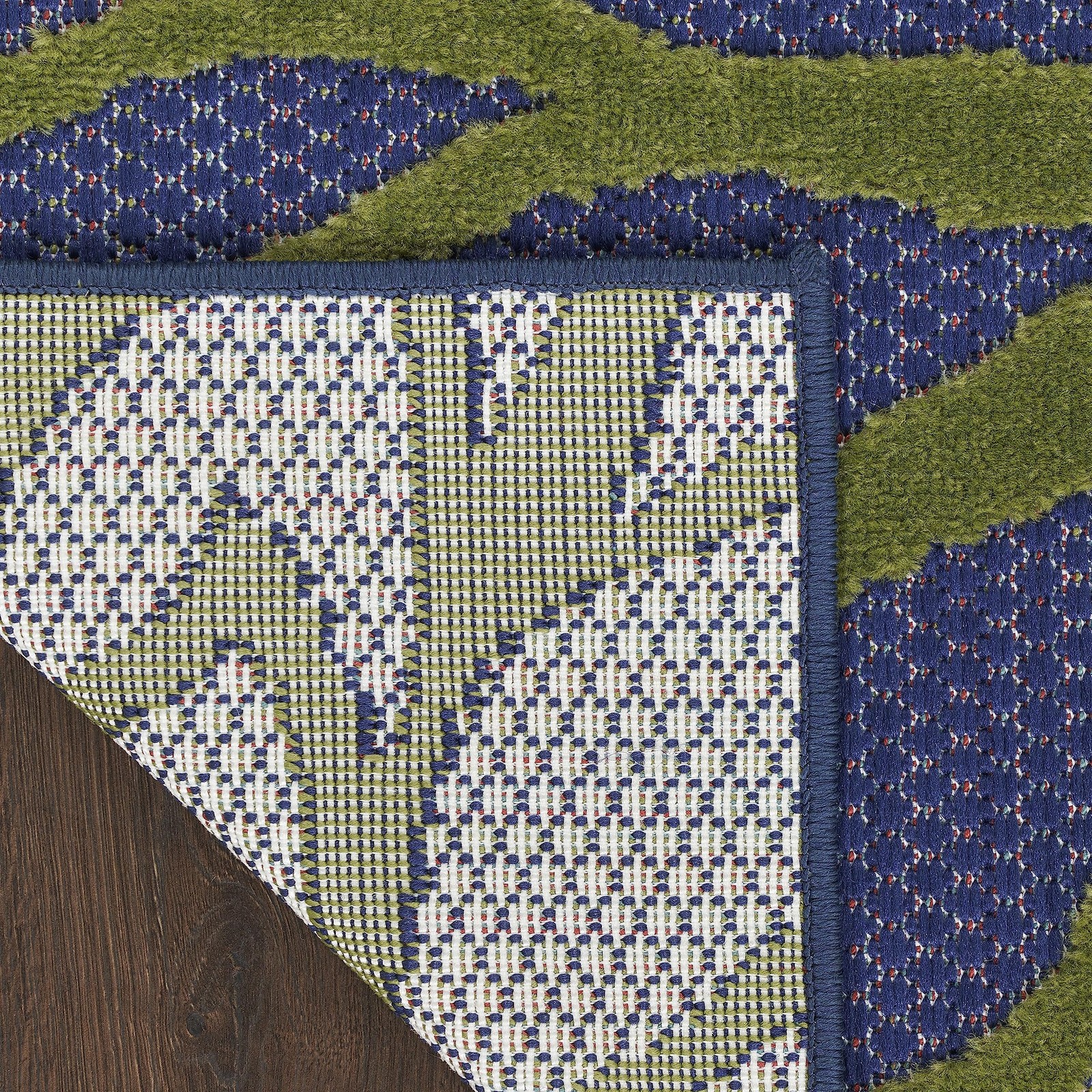 Aloha Indooroutdoor Navy Multicolor 5’3″ X 7’5″ Area Rug Easy Cleaning Non Shedd