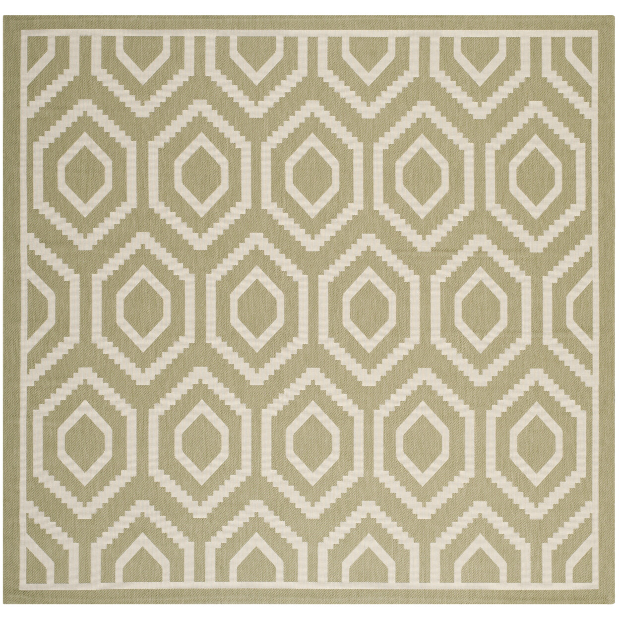 SAFAVIEH Indoor Outdoor CY6902-244 Courtyard Green / Beige Rug