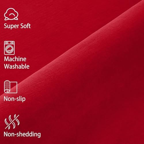 Area Rug for Bedroom Living Room, Solid Non-Slip 6×9 Fluffy 6×9 feet Red