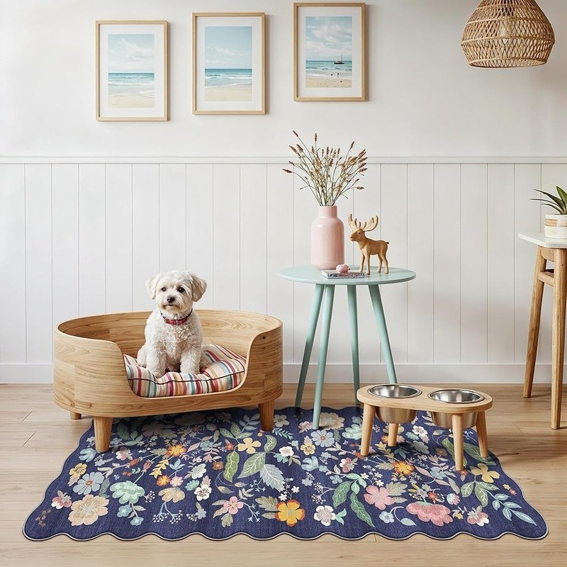 Machine Washable Area Rug Soft Non-Slip Low Pile Kitchen Runner Pet Kid Friendly