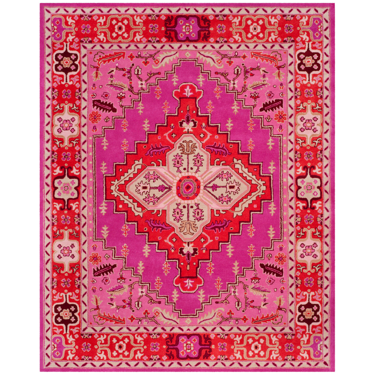 SAFAVIEH Bellagio BLG545B Handmade Red / Pink Rug