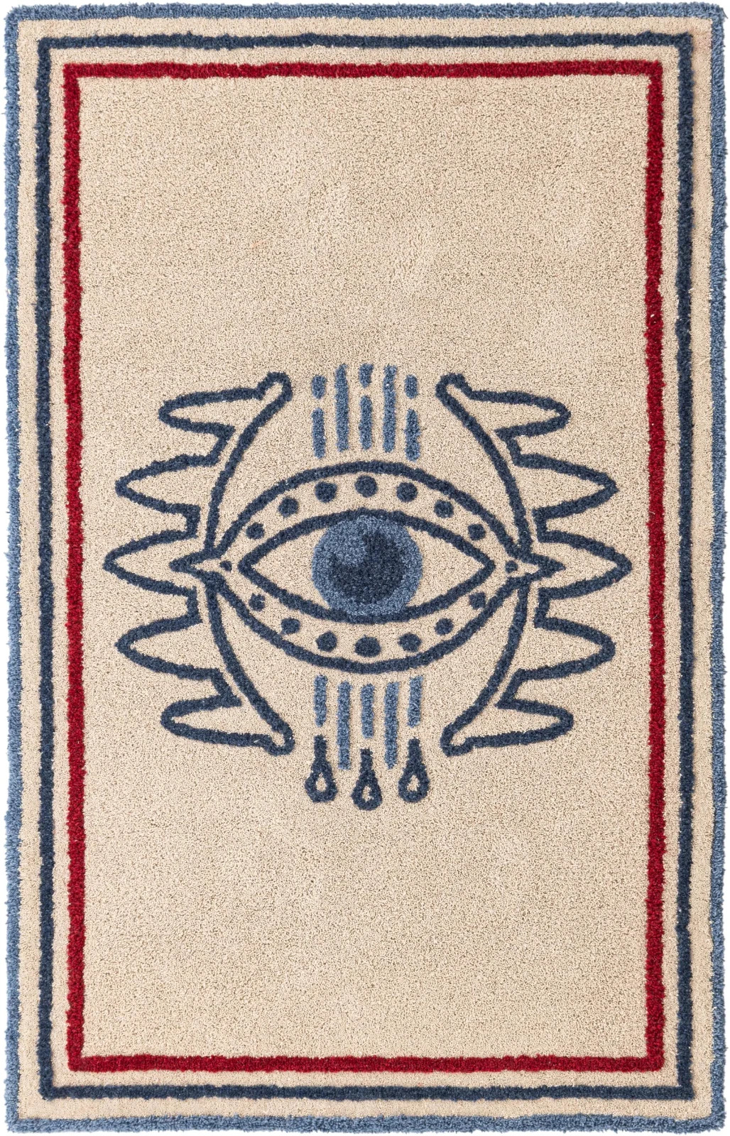 Hand Tufted Wool Rug with Boho Eye Design ,0 Customized Hand Tufted Rug,Home
