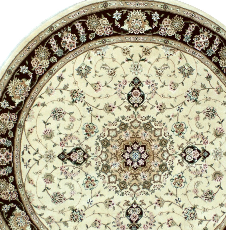 Brand New Tags Beautiful Handmade Wool Sino Tabrizz Round Rug 7’6×7’6 Tag $5,900