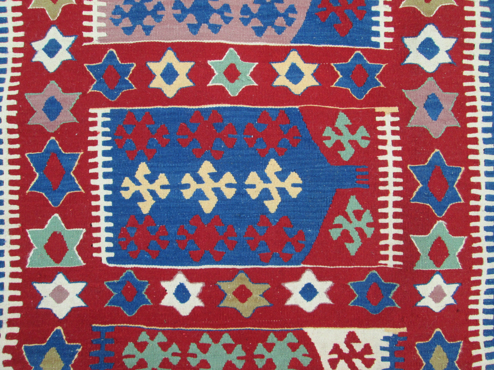 Traditional Tribal Kilim Wool Rug Flat Split Weave 45″ by 80″ Happiness Marriage