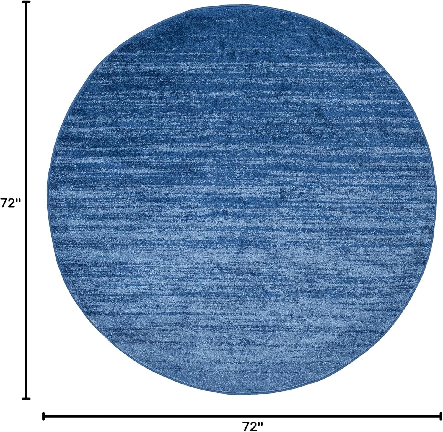Adirondack 6′ Round Area Rug – Elegant Light & Dark Blue Ombre, Stain Resistant