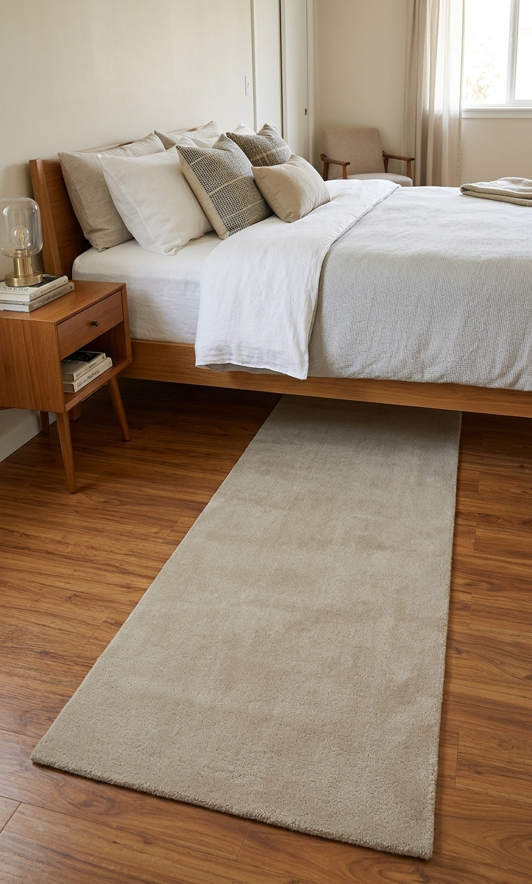 Greige Modern Tufted Minimalist Hallway Runner Rug Passway Entry Foyer Wool Rug