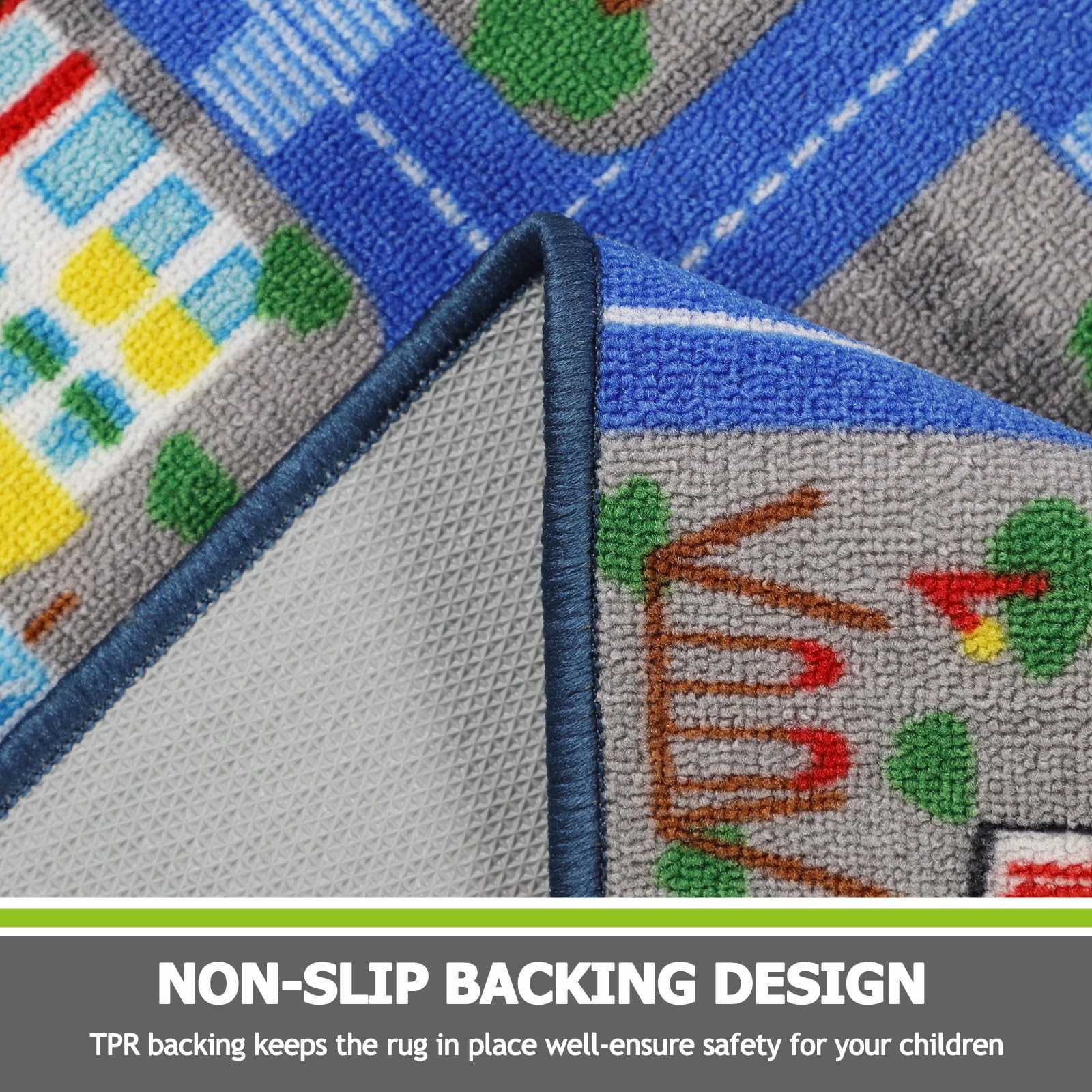 Blue Car Road Kid Rug Carpet Playmat for Playoom Traffic Road Kids Play Mat f