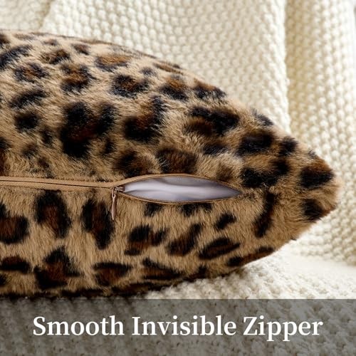 Pillow Covers 18×18 Faux Fur Throw Pillow Covers 18″ x 18″ (Pack of 2) Cheetah