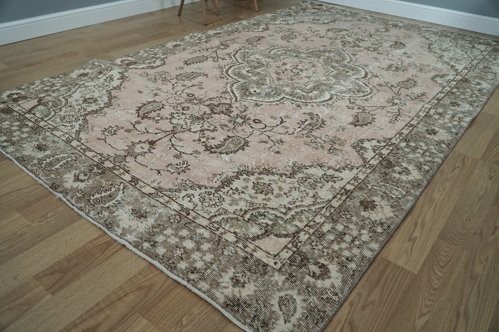 VINTAGE TURKISH RUG, Area Rug, Boho Rug, Pink Rug, Carpet, 6.00×9.32 ft. H-2359