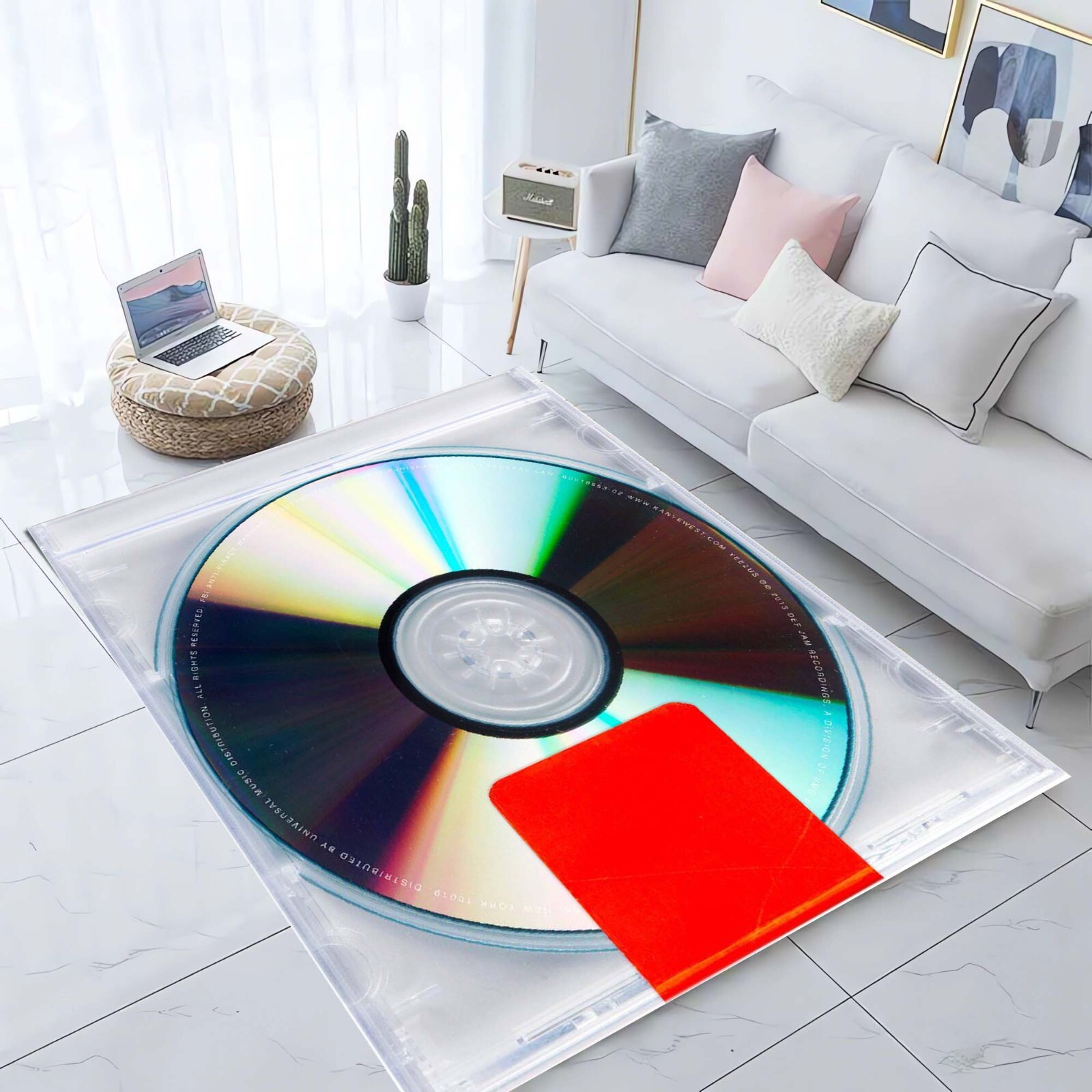 Music-Inspired CD Print Rug • CD Area Rug