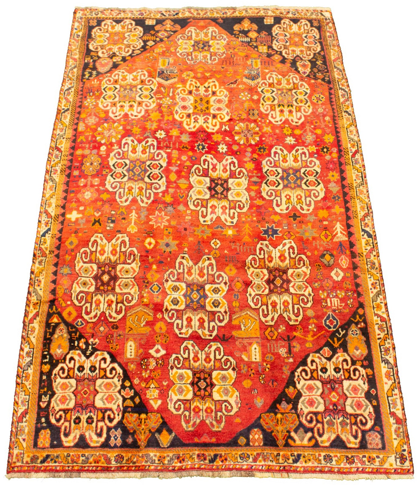Vintage Hand-Knotted Carpet 4’9″ x 8’6″ Traditional Oriental Wool Area Rug