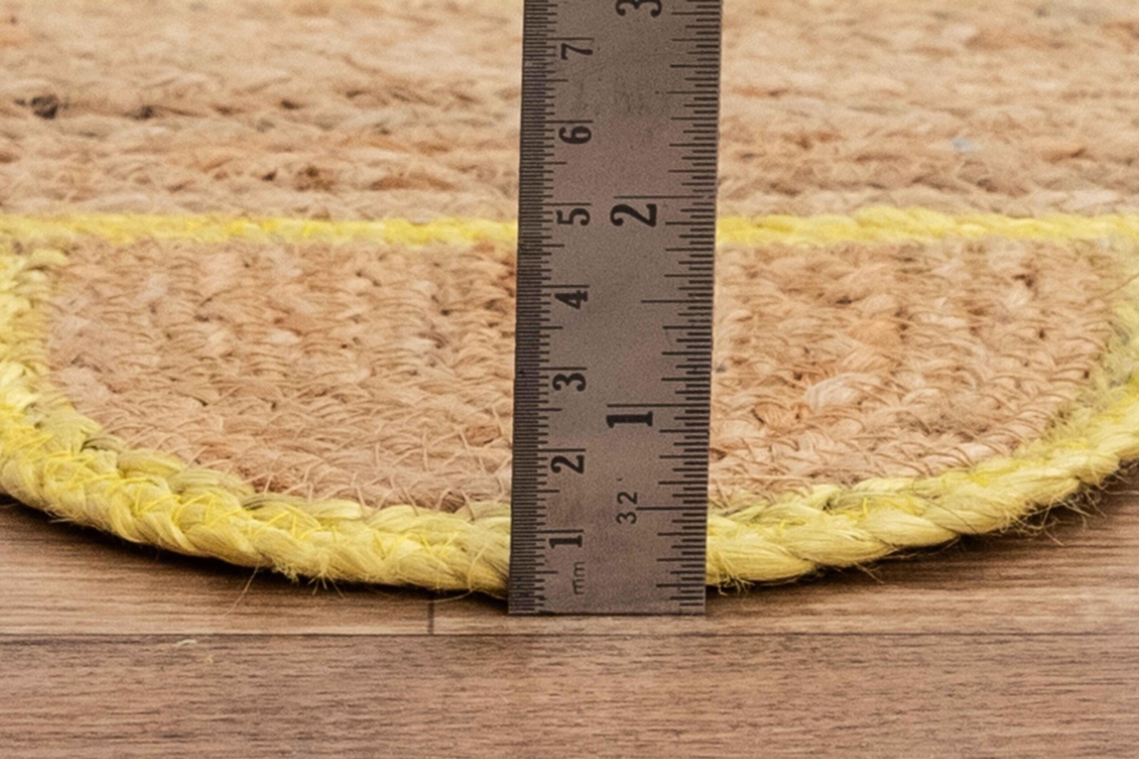 Scalloped Jute Rug 100% Natural Braided Rustic Look Area Modern Carpet Mat Rug