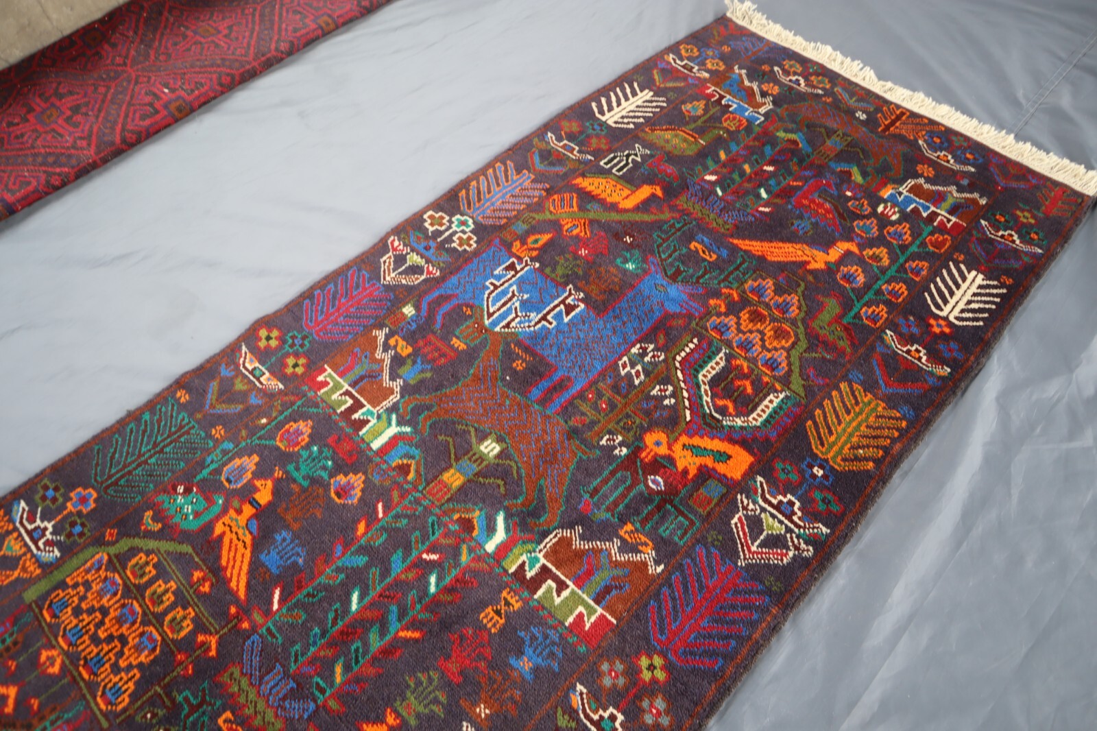 2’8×9’4 ft Vintage Afghan Animal rug, Handmade Vege Dyes Wool rug, Bedroom Rugs