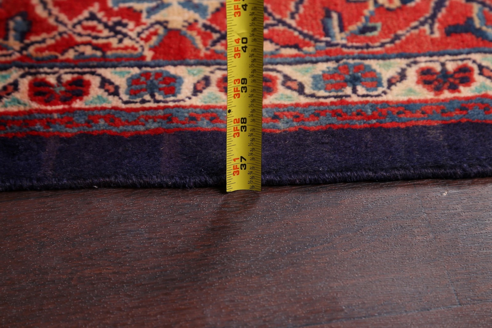 Floral Living Room Area Rug 7×11 Navy Blue Wool Hand-made Classic Vintage Carpet
