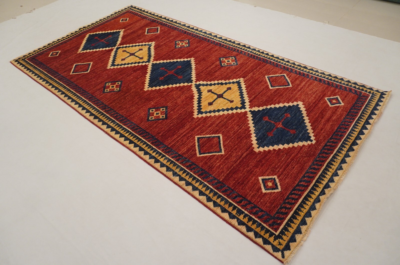 5 x 10 ft Red Tribal Gabbeh Afghan Hand-Knotted Rug