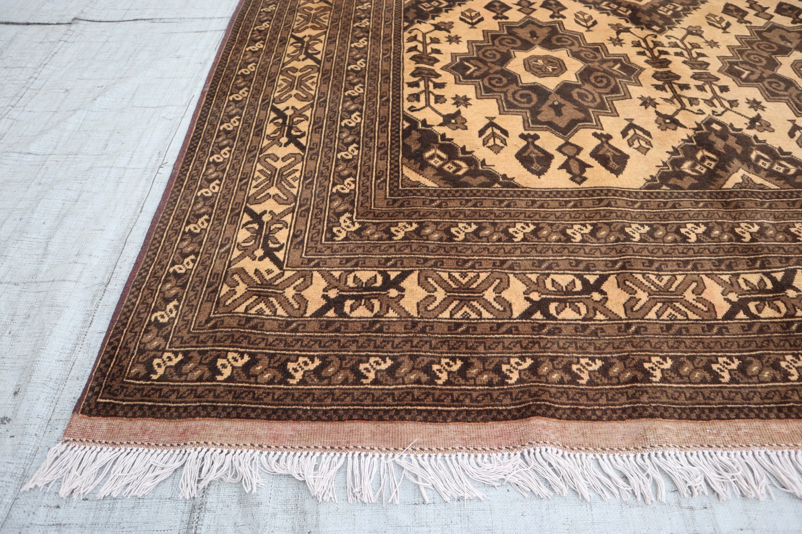 1960s Antique 7×10 Turkman Tribal Handmade 100% Organic Wool Rug / Farmhouse Rug