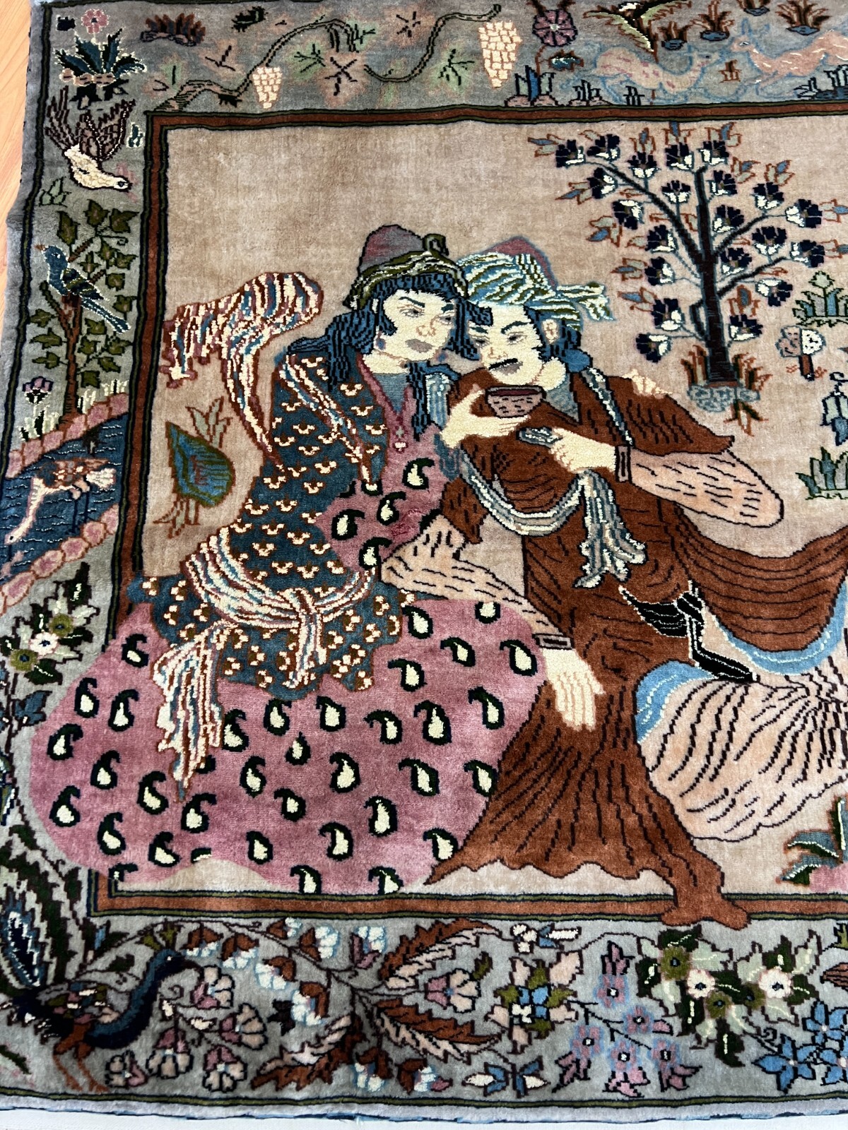 3’8″ x 5’1″ New Turkish Omar Khayyam Oriental Rug – Pictorial – Hanging Rug