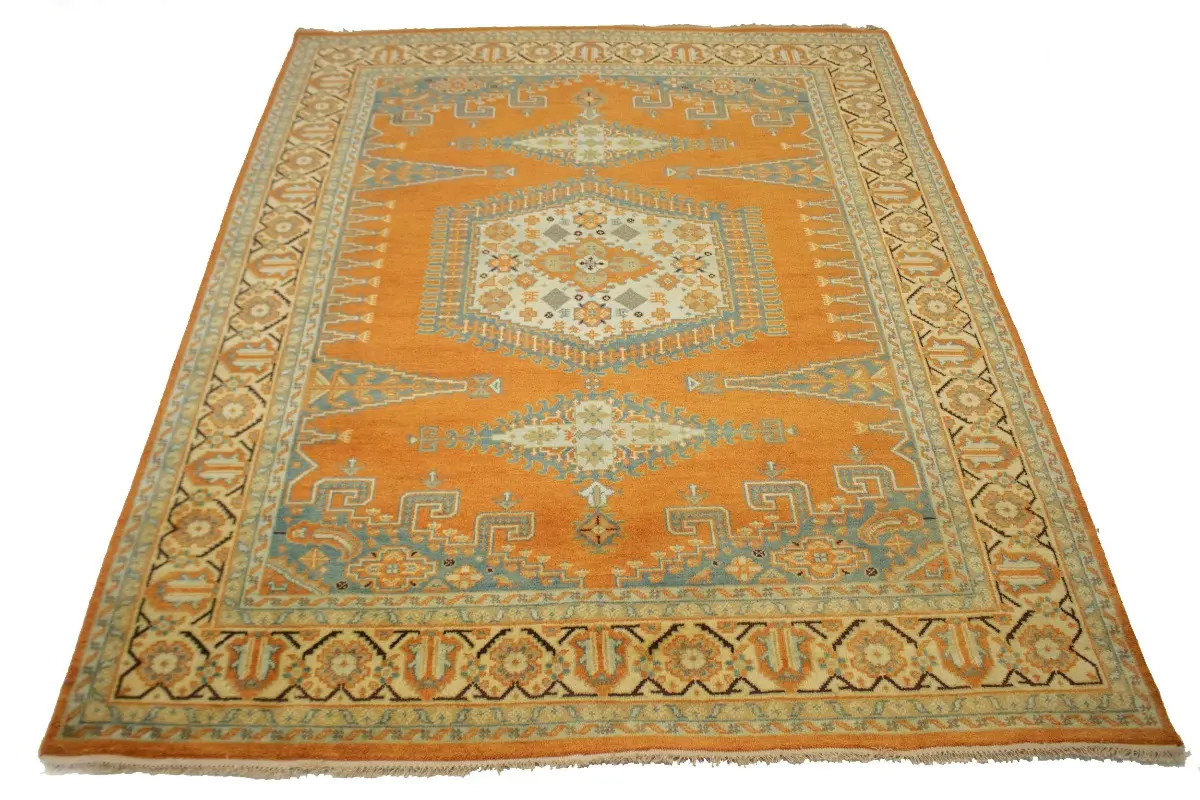 Handmade Indo-Viss Oriental Rug Vintage Style Carpet Farmhouse Decor 8X10 ft