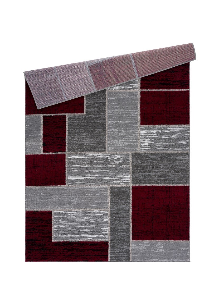 L’Baiet Verena Red Geometric 8 ft. x 10 ft. Fabric Area Rug