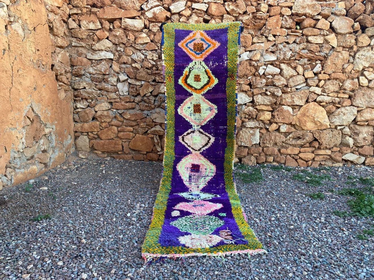 Runner Vintage Moroccan Handmade Rug 2’3×8’8 Ft Berber Cotton Hallway Decorative