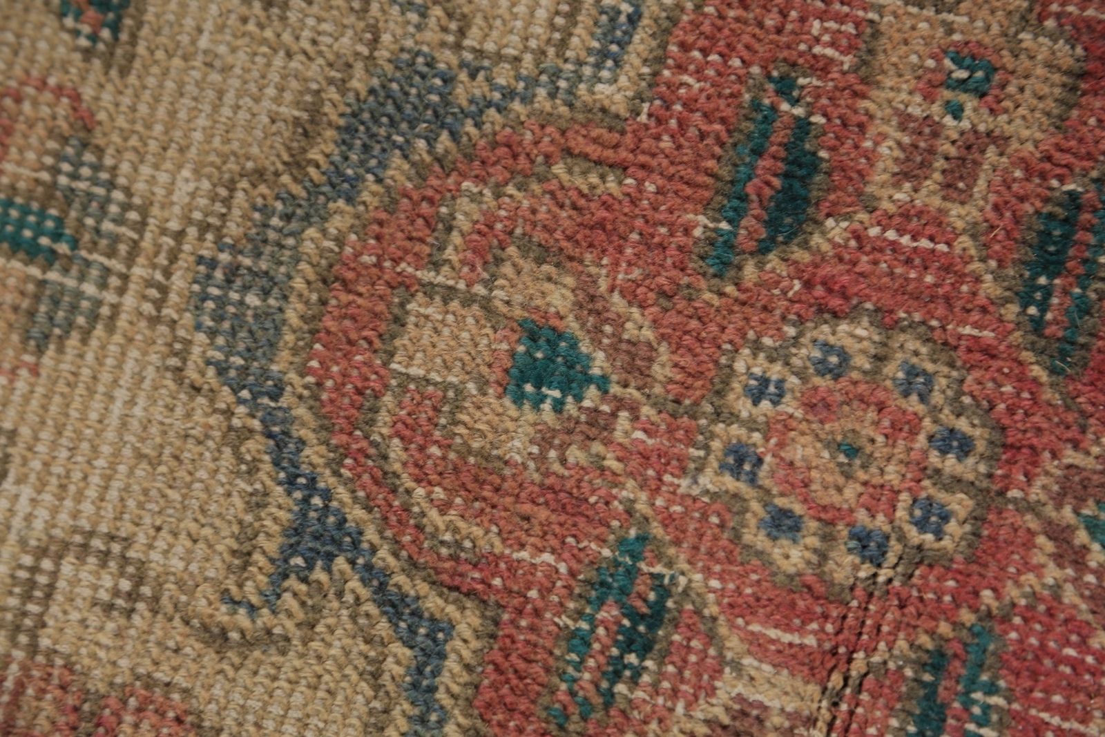 Vintage Red/ Navy Blue Geometric Tebriz Traditional Handmade Wool Area Rug 9×12