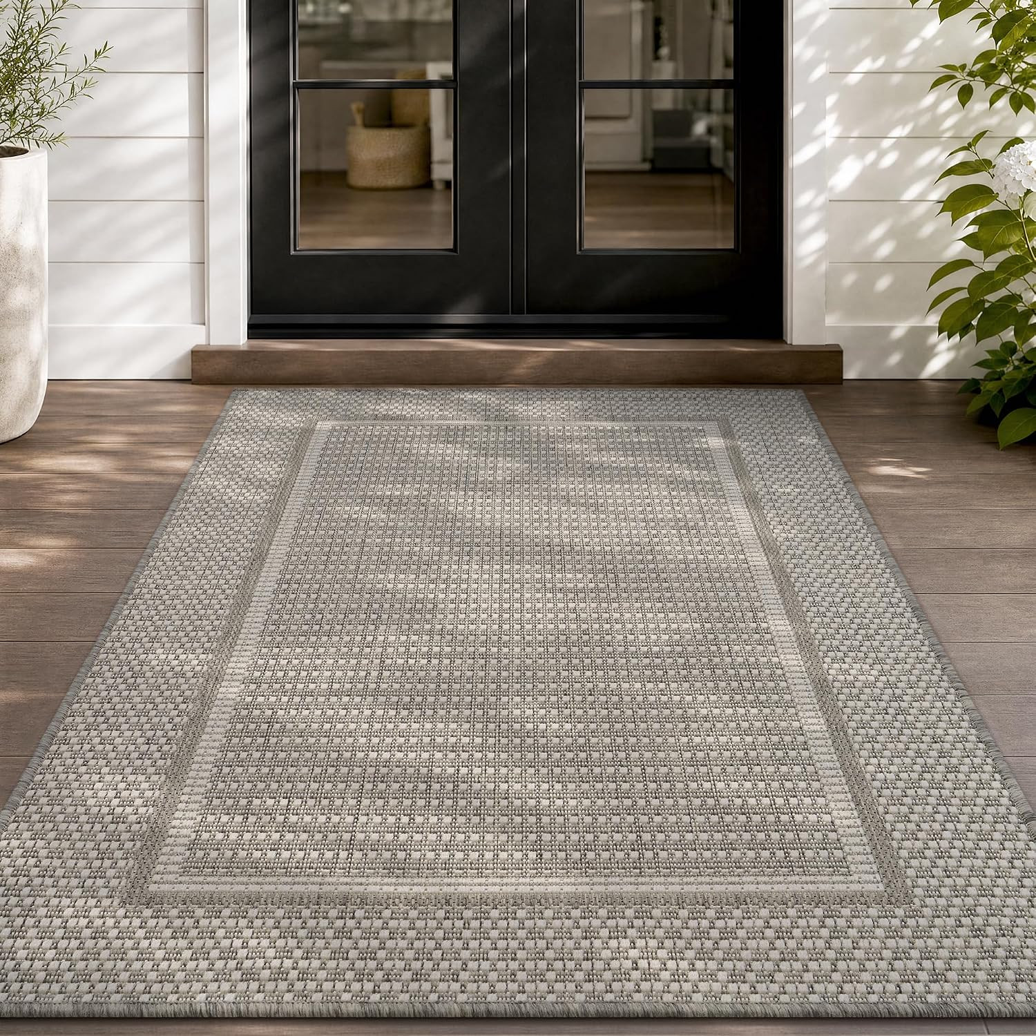 -3X5 Outdoor Rug Porch Entryway Rug-Polypropylene Indoor Outdoor Rugs for Entryw
