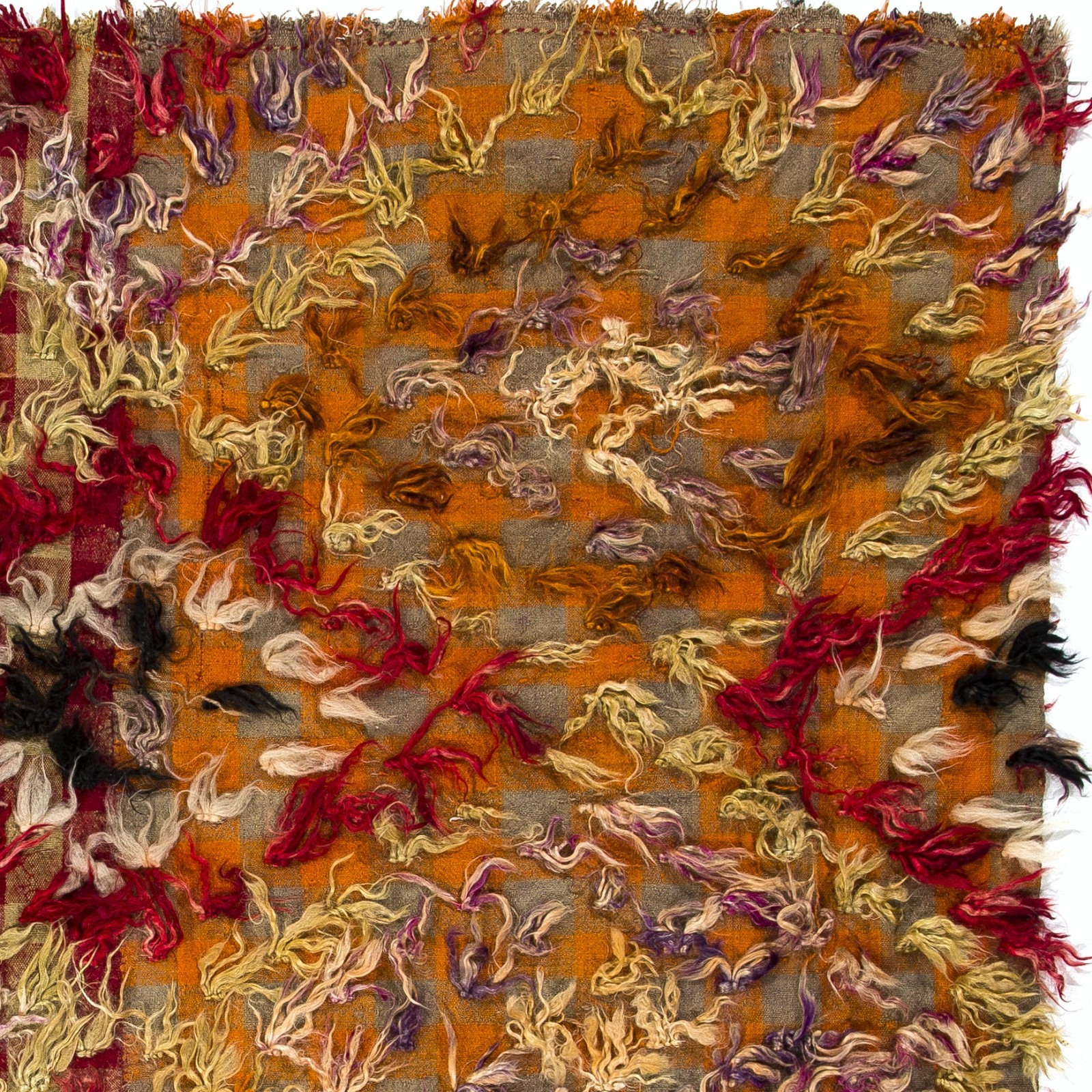 6.5×6.7 Ft One-of-a-Kind Happy and Hippie Vintage Turkish Tulu Rug