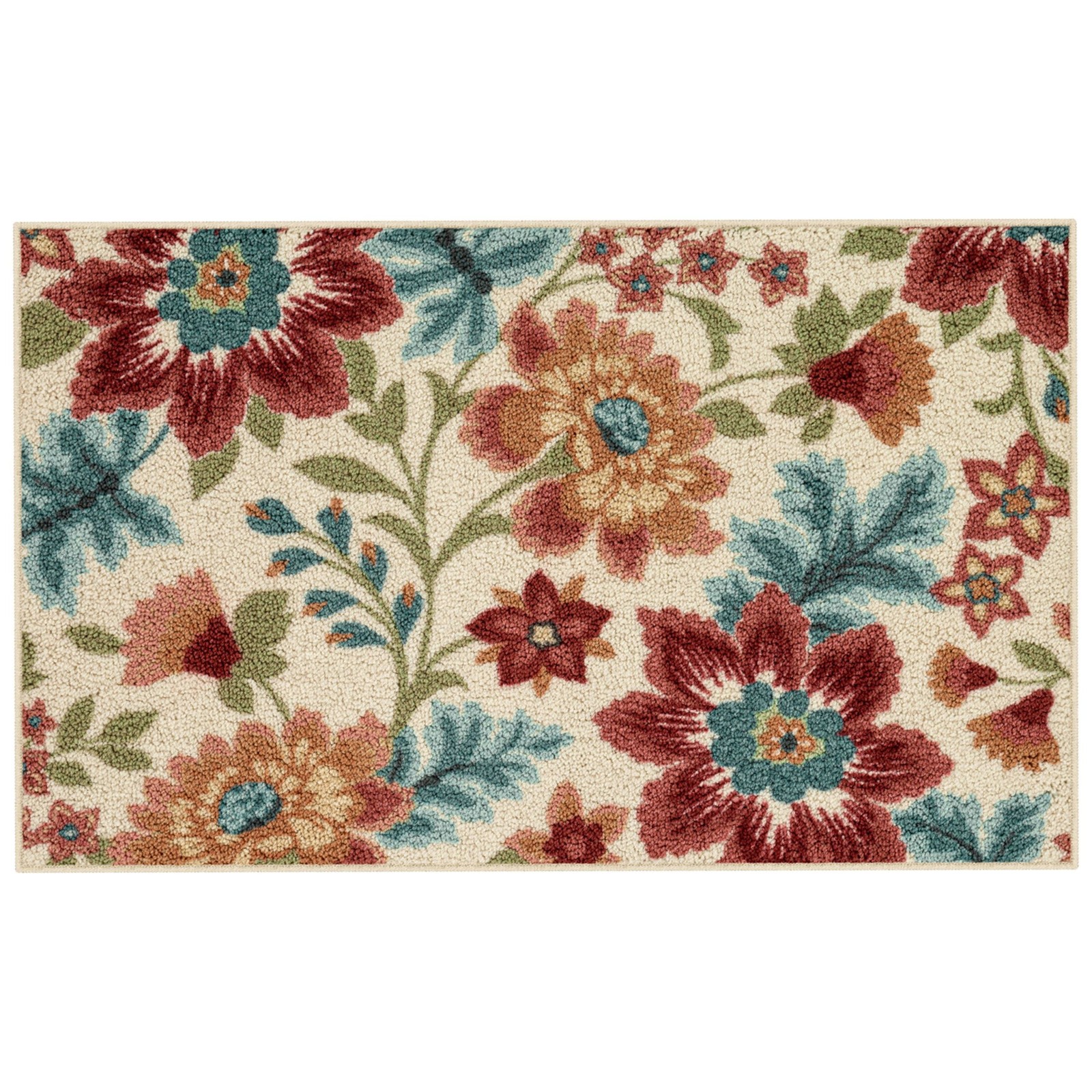Farmhouse Oversized Floral Cream Indoor Accent Rug, 1’8″x2’10” Fast delivery
