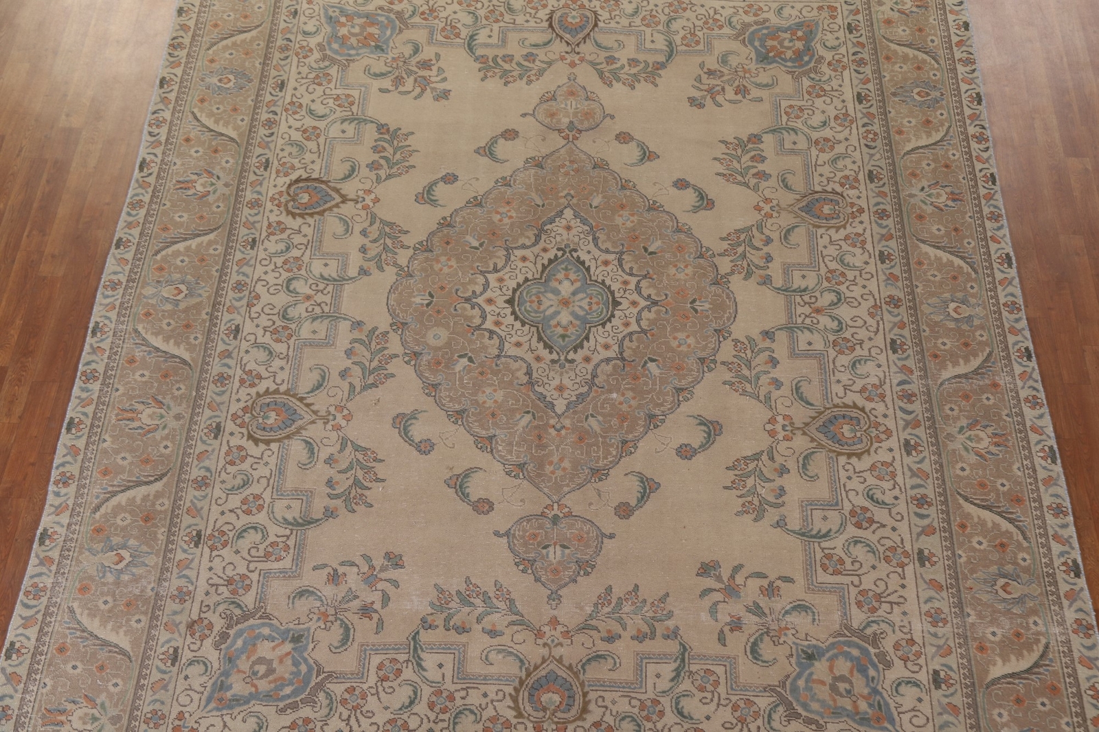 Distressed Traditional Area Rug 10×13 ft Hand-knotted Wool Living Room Carpet