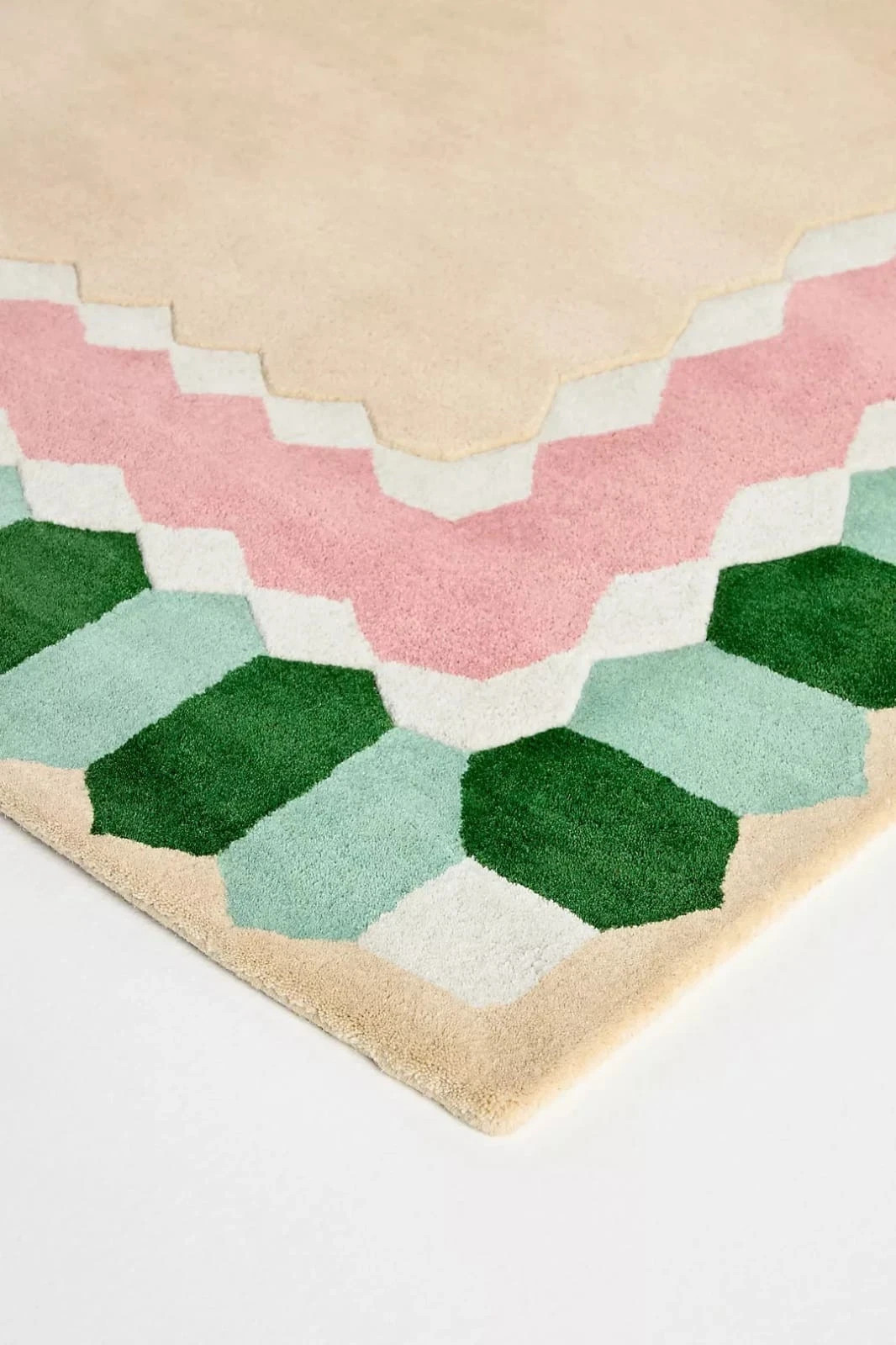 Modern Pink Green Beige Carpet for Living Room Bedroom Home Décor