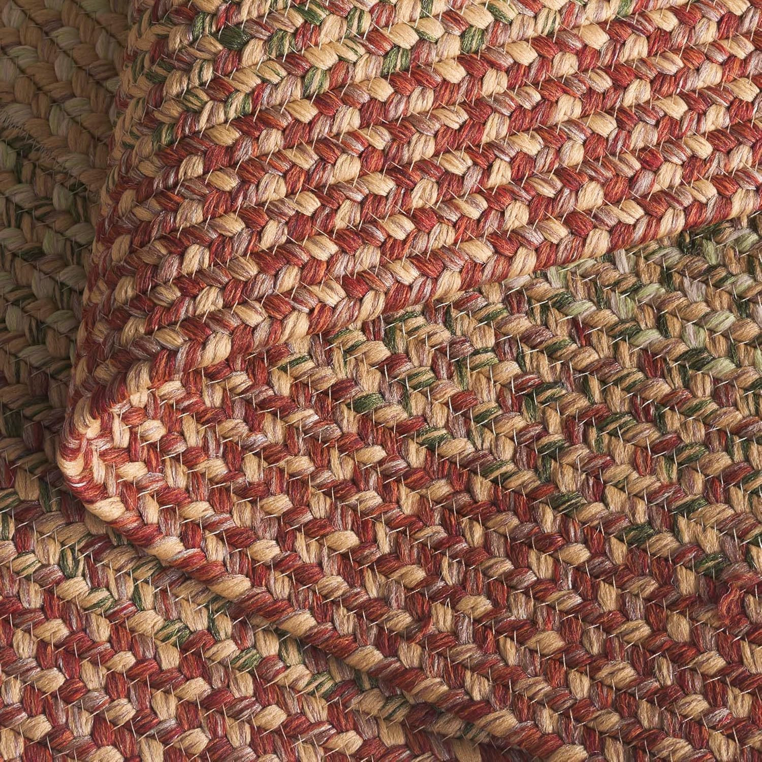 Outdoor Washable Braided Rug – 4′ x 6′ Oval, Rust & Multi, Handmade, Reversible