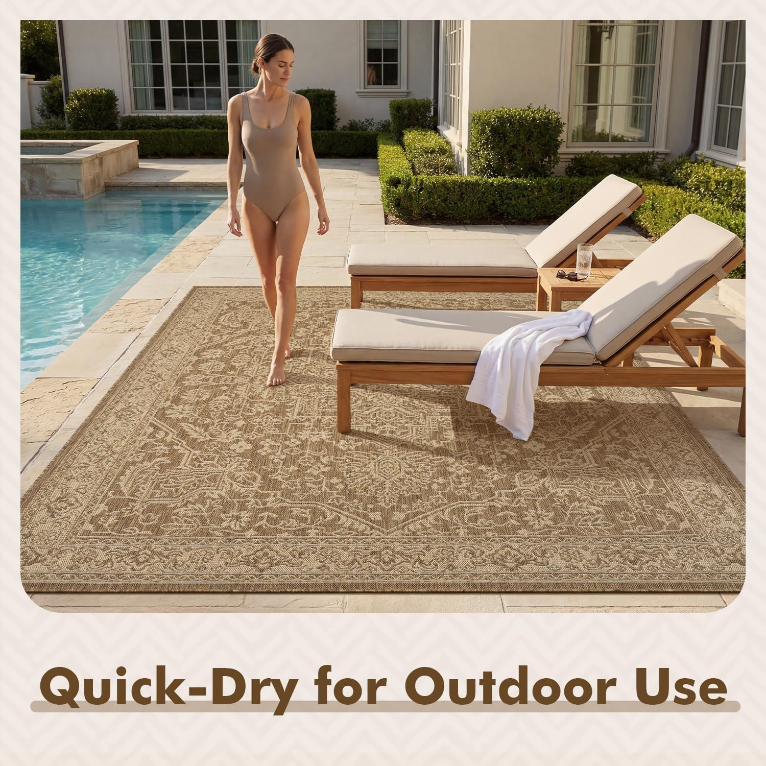 Montvoo-Outdoor Rug-Patio Rug 5X7 Ft Polypropylene Indoor Outdoor Rugs Carpet fo