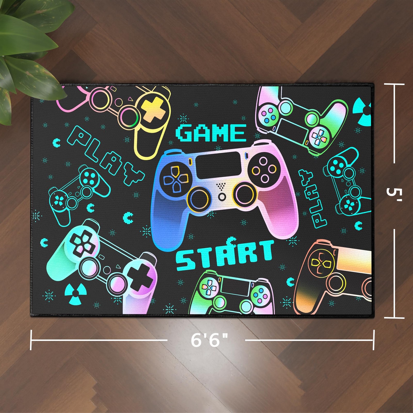 Play Gaming Rug Bedroom Gamer Mat Washable Gamepad Boys Room Carpet 59×39