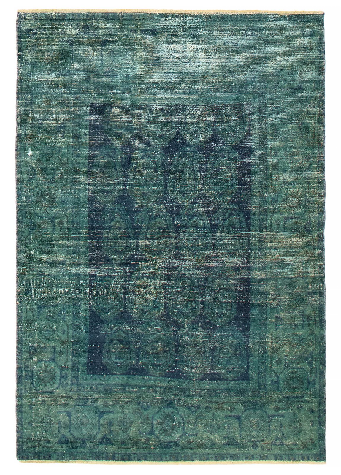Traditional Teal Hand-knotted Area Rug 4’7″ x 6’9″ Oriental Carpet