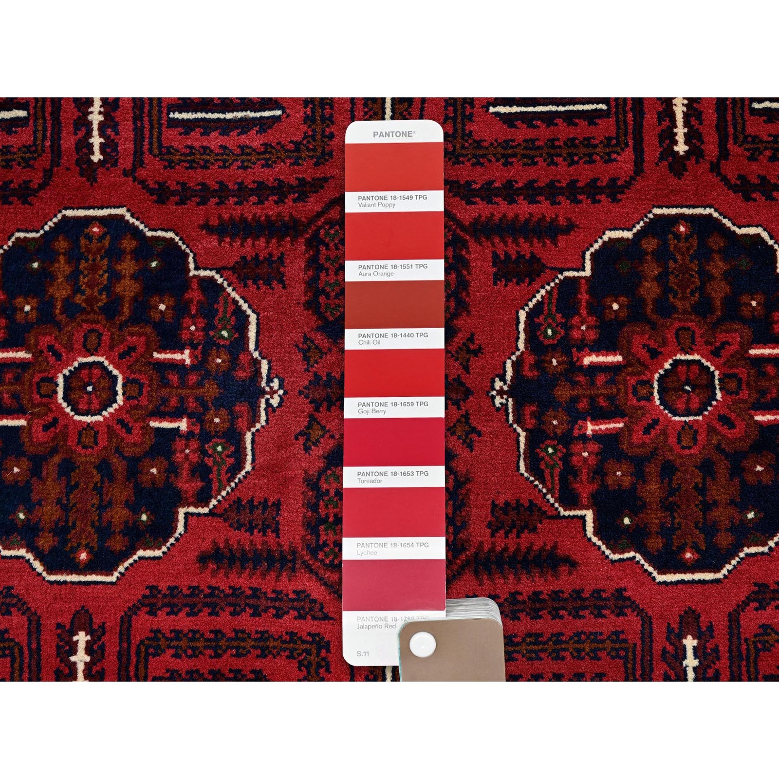 4’x6’4″ Red Afghan Khamyab Tribal Medallions Design Wool Hand Knotted Rug R669