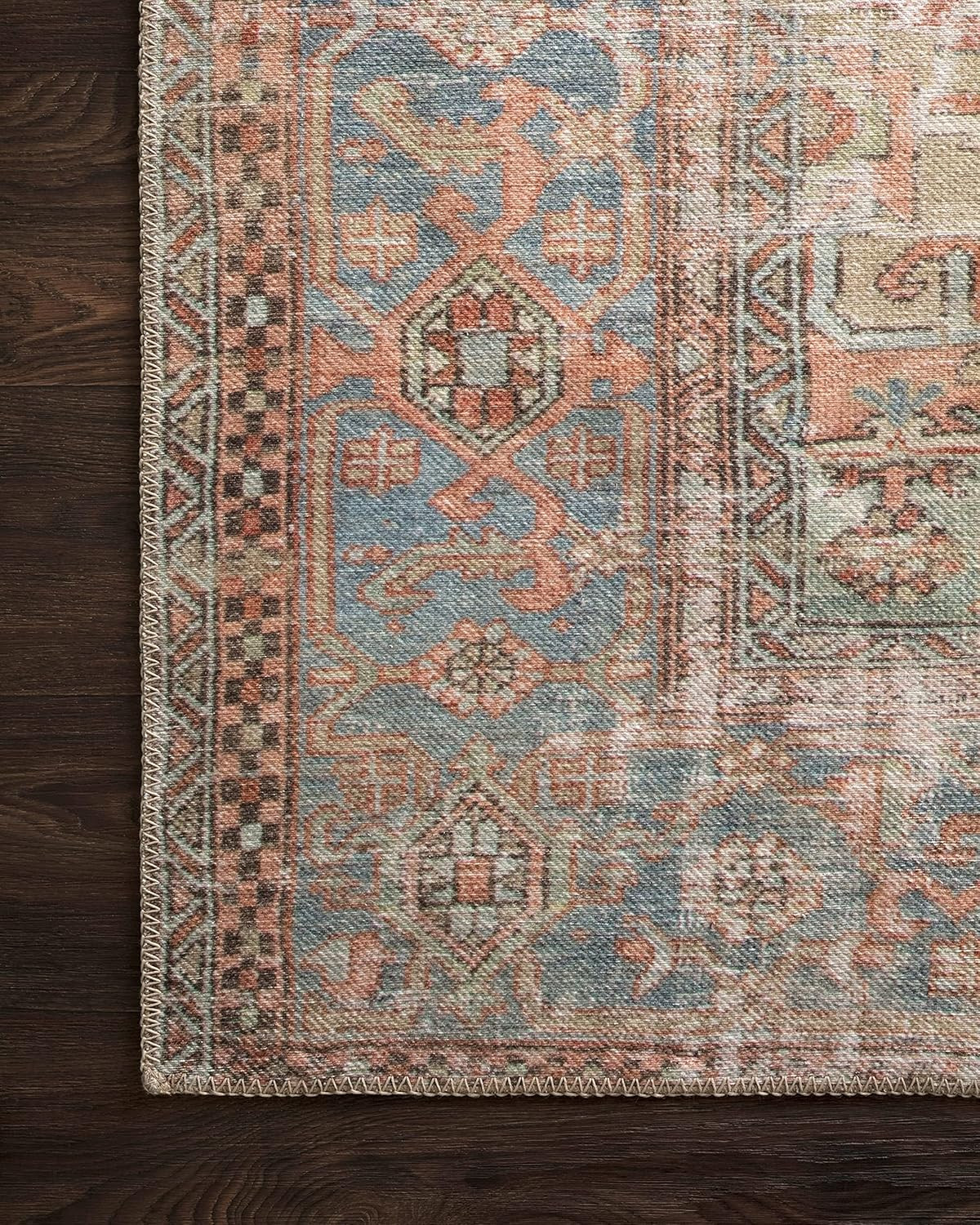 Loren Collection LQ-15 Terracotta/Sky 8′-4″ X 11′-6″ Area Rug